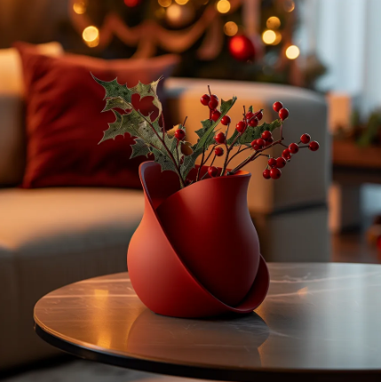 Christmas Ribbon Vase